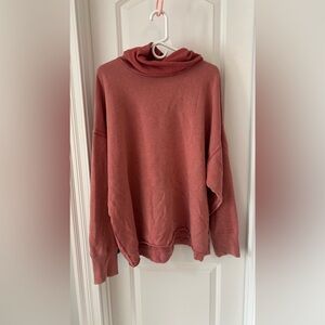 Aerie Cowl Neck Sweater in Warm Rust